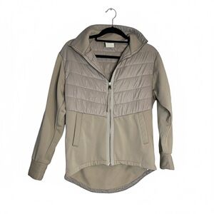 VARLEY Balfern Quilted Taupe/Beige Full Zip Jacket - Size XS